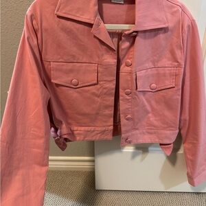 Lovers + Friends Cropped Pink Jacket